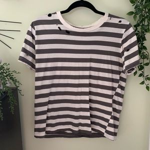 PacSun distressed stripped t-shirt